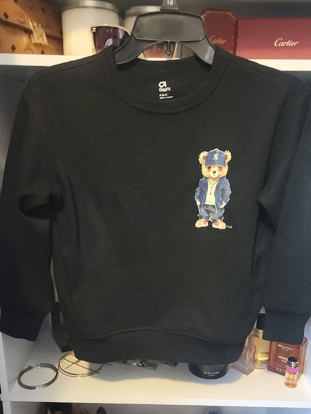 GAP Black Kids Sweatshirt with Teddy Bear Graphic
